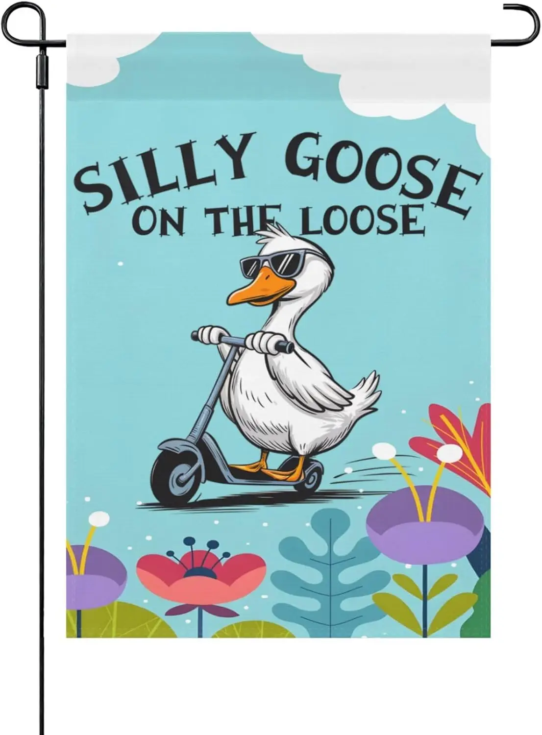 Silly Goose On The Loose Funny Garden Flags 12 x 18 Inch Double Sided Outdoor Banner For Beach YYD EEZ