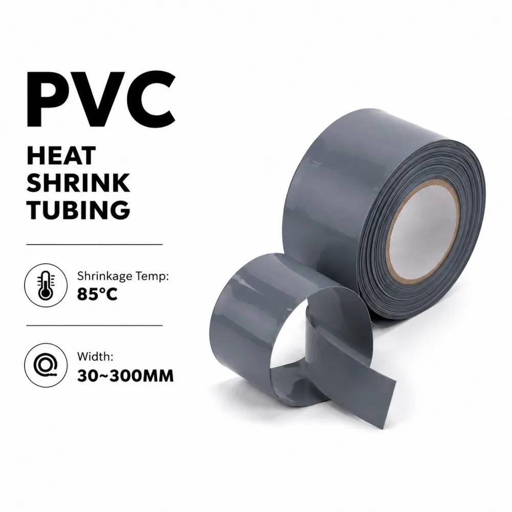 Width 30mm -300mm Gray PVC Of 18650 Battery Packs Cable Sleeve Heat Shrink Tube Insulated Protection Shrink Tubing Battery Film