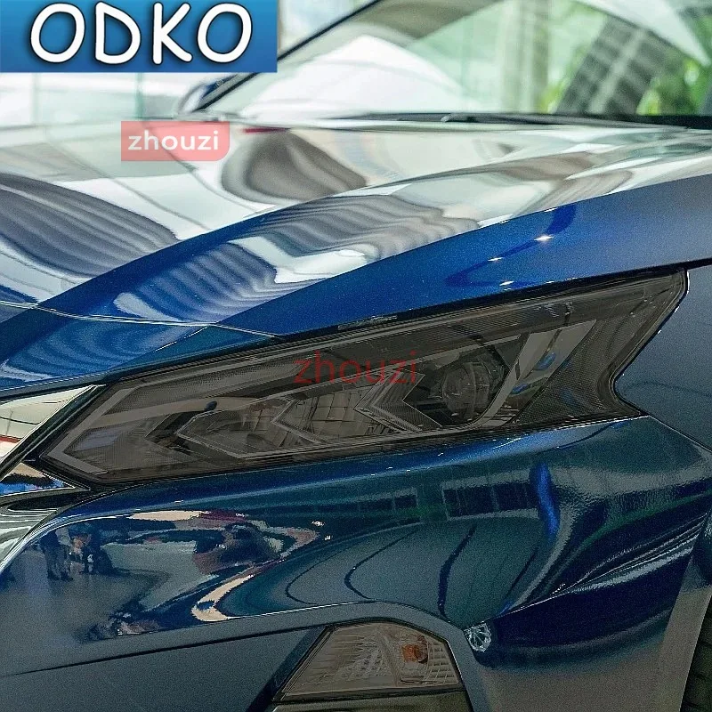 For Nissan Altima 2019 2020 Car Headlight Protective Tint Film Smoke Black Transparent TPU Light Protection Sticker Accessories