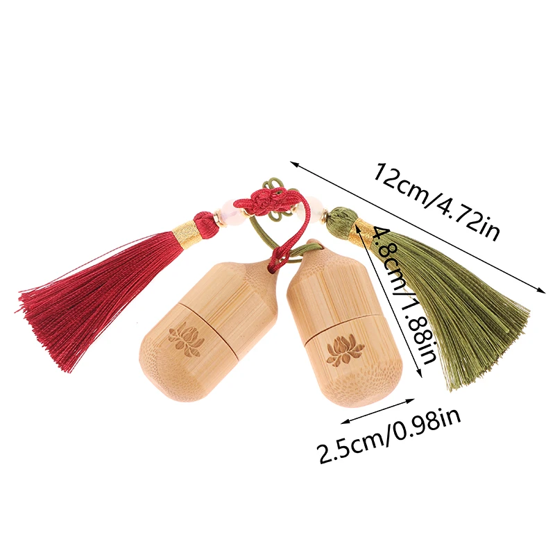 1 ml Bambusroller, leere Flasche, Hautpflegebehälter, alter Stil, Roll-on-Flaschen, kleines Parfüm, ätherisches Öl mit Anhänger