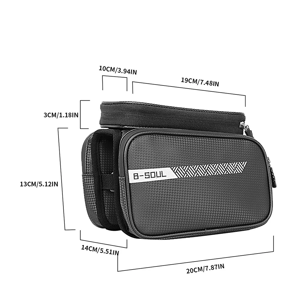 Bike Bag 1.5L Frame Front Tube Cycling Bag Bicycle Waterproof Phone Case Holder 7.2Inches Touchscreen Bag Bike Accessories