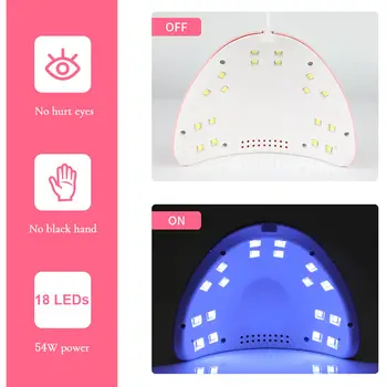 LINMANDA UV LED 54W 美甲燈 陽光美甲烘乾燈 專業美甲工具配件 適用於手指甲和腳趾甲沙龍 10 最佳銷售 指甲紫外線燈 - №8