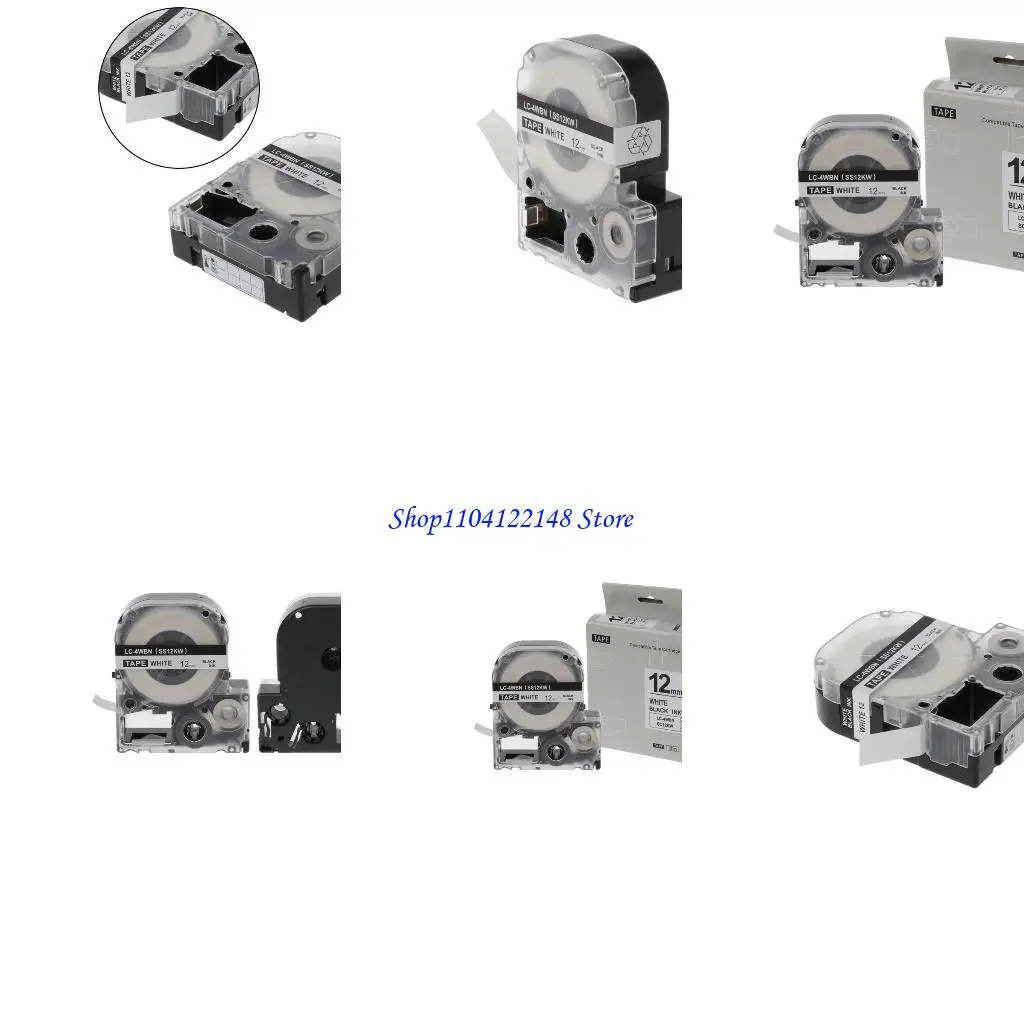 

P9FA 12CM Ламинированная клейкая лента для принтеров LW-300 LW-400 LW-600P SR530 SR330 SR970 Печатная лента Черная на белом