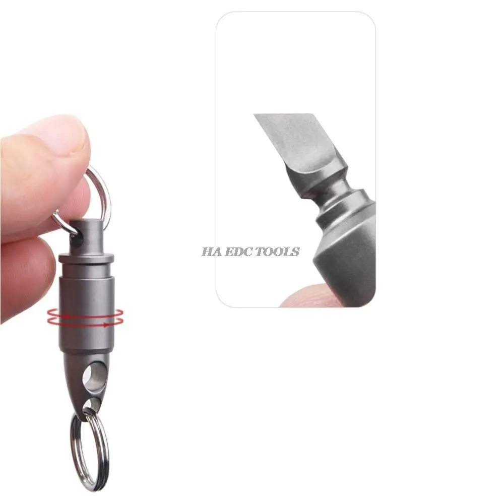 Mini anello girevole fibbia portachiavi in lega di titanio strumento rotante per esterni portachiavi a trazione rapida