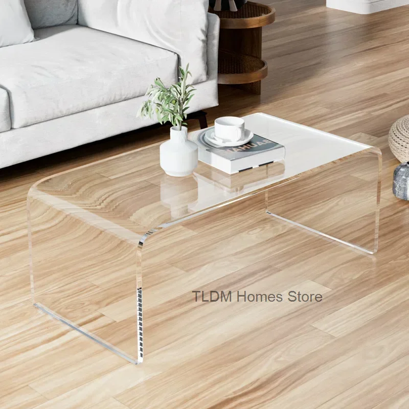 Nordic Minimalist Transparent Acrylic Side Table Living Room Sofa Side Table Bedroom Bedside Table Bed Desk Multi-Function