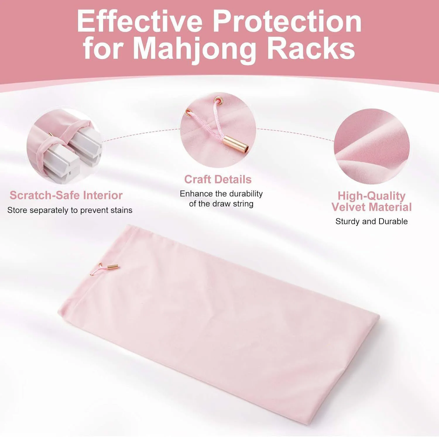 Velvet Mahjong Rack Bags Portable Mahjong Bundle Storage Bag for  All Types of Racks(Only Bags, Not Including Dividers)