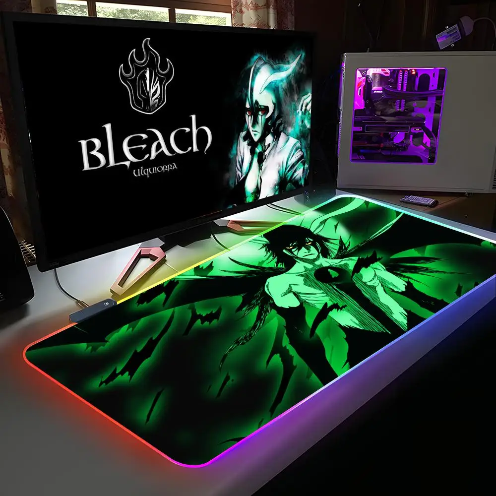 

Bleach Ulquiorra Mouse Pad RGB Rubber Computer Laptop Official Game Colored Print Aesthetic Pretty Fashion Luxury Mat