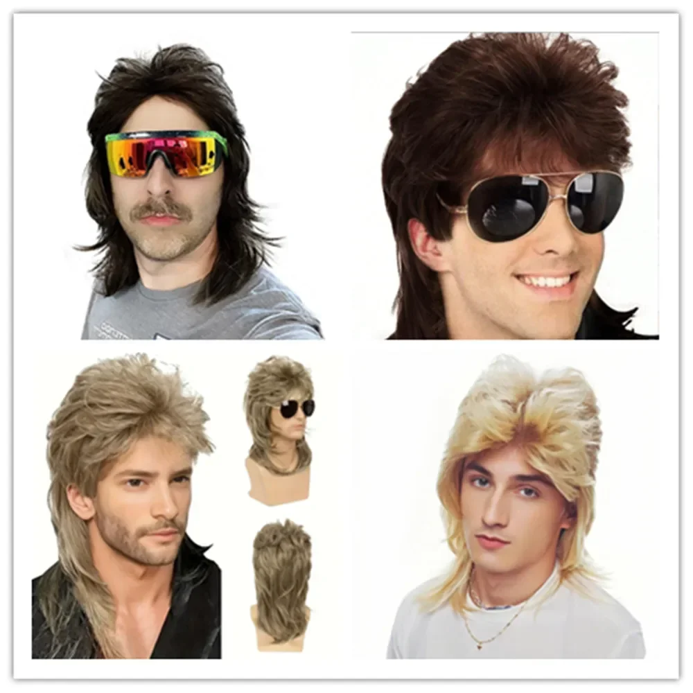 

Синтетические парики кефали для мужчин Джо Байк Эмо Парик 80-х 90-х годов Костюмы Необычные вечерние парики для косплея Хэллоуин Мужские парики Костюмированная вечеринка