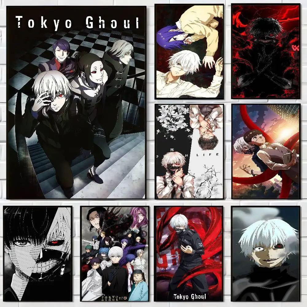 Anime Tokyo G-Ghoul K-Kaneki Ken Anime Posters Sticky Waterproof Paper Sticker Coffee House Bar Kawaii Room Decor