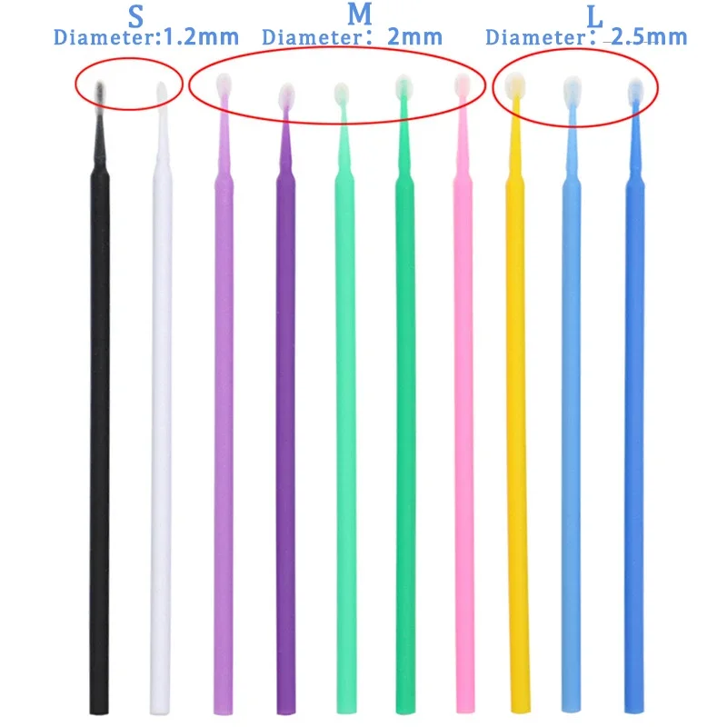 100 PCS/Box  Microbrushes Cotton Swabs  Makeup Brushes Swab Disposable Individual Eyelashes Brushes Mascara Wands Applicators