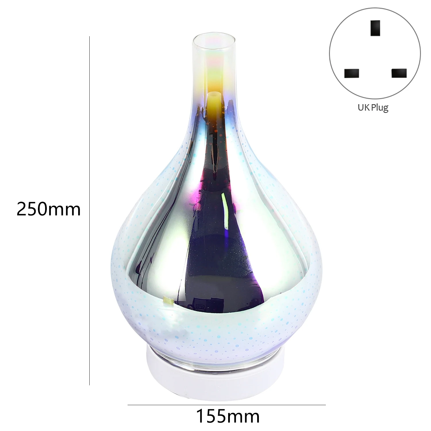 3D Firework Glass Vase Shape Air Humidifier with 7 Color Led Night Light Aroma Essential Oil Diffuser Mist Maker Ultrasonic