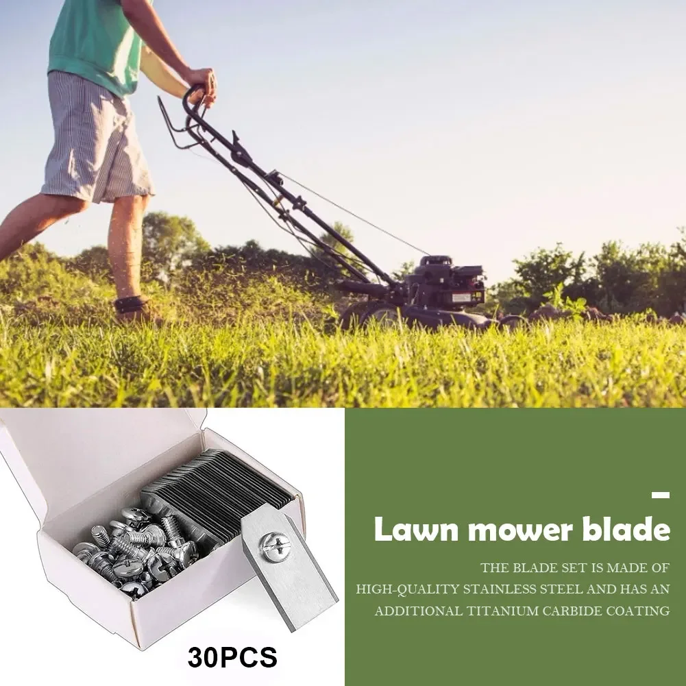 30PCS Lawn Mower Cutting Blades Set Stainless Steel Mowing Machine Blades Sharp for Husqvarna Automower/Gardena Lawnmower