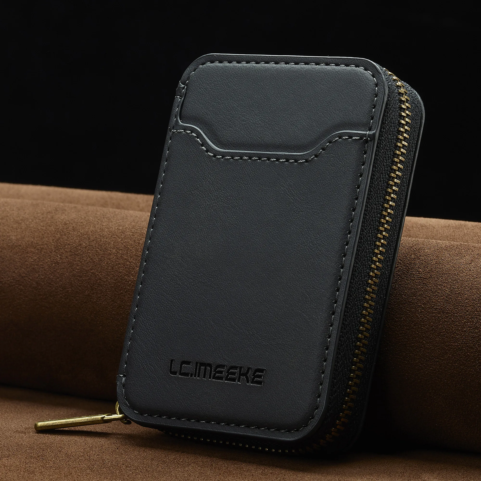 Magnetische Anziehung Reißverschluss Leder Kartensteckplatz Brieftasche für iPhone 17, Samsung Galaxy Google Xiaomi Telefon MagSafe magnetische Handytasche