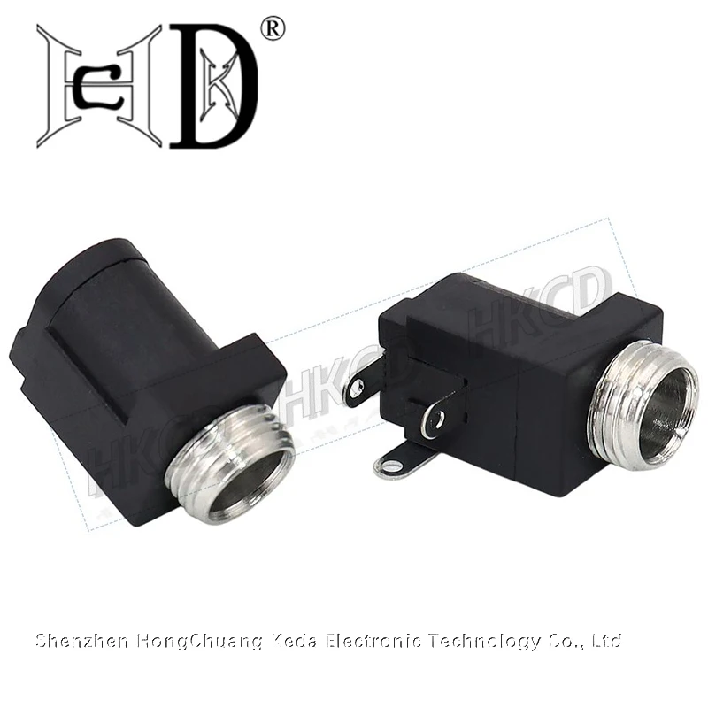 10 pcs DC-005M Threaded Interface 3-Leg High Temperature Resistant 5.5-2.1/2.5MMDC DC Power Socket USB