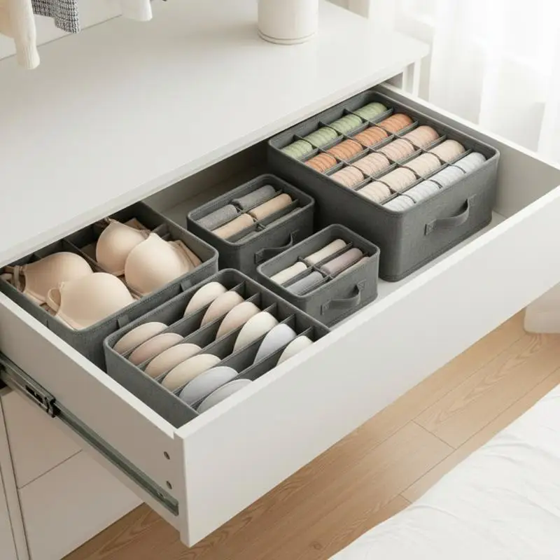 6/7 Grids Underwear Bra Underpants Organizers Cabinets Drawers Home Sorting Boxes Organizer Box
