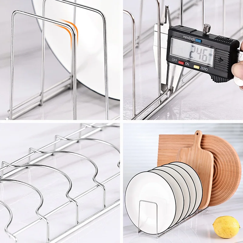 Stainless Steel Dish Draining Rack Kitchen Pot Lid Plates Storage Racks Multipurpose Shelf Bowl Drying Holder Kitchen Organizer