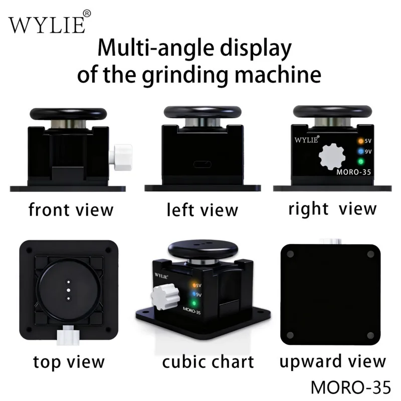 

WYLIE MORO Mini Grinding Machine Sharpen Blades Carving Tool Jade Plastic 5V/9V Type-C Powered Secure Screws Compact & Efficient