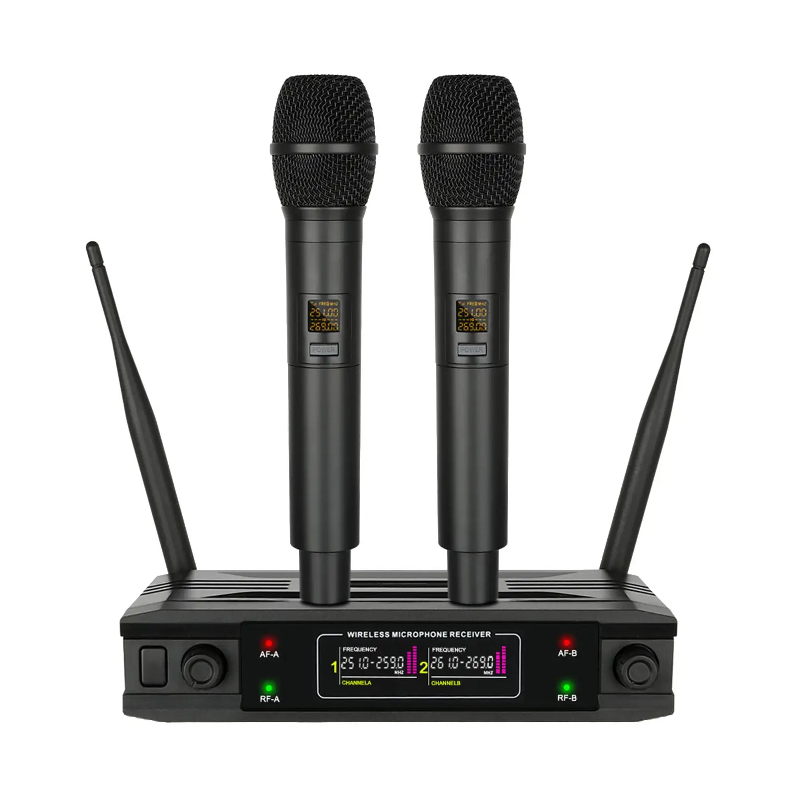 Microfono senza fili Sistema microfonico wireless con controllo del volume individuale a frequenza regolabile per la casa di karaoke di matrimoni in chiesa