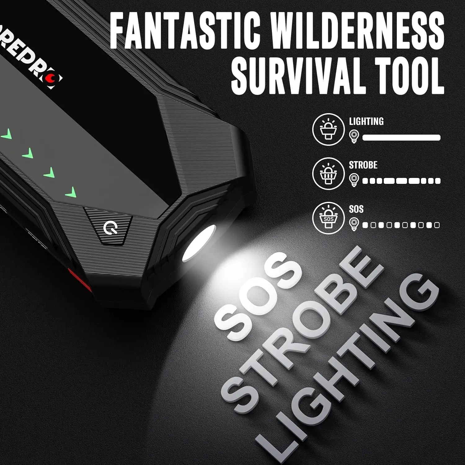 محرك Jump Starter للسيارة 12 فولت 3000 أمبير، محرك 10 لتر/8.0 لتر، مع ضوء LED وكابلات توصيل