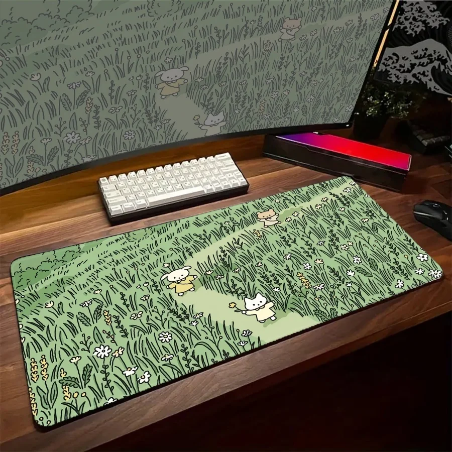 

HD Print Green Plant mouse pads 1200x550 Mousepad Desk Mat Large Gaming Pad Non-Slip desk table mats Kawaii office mat