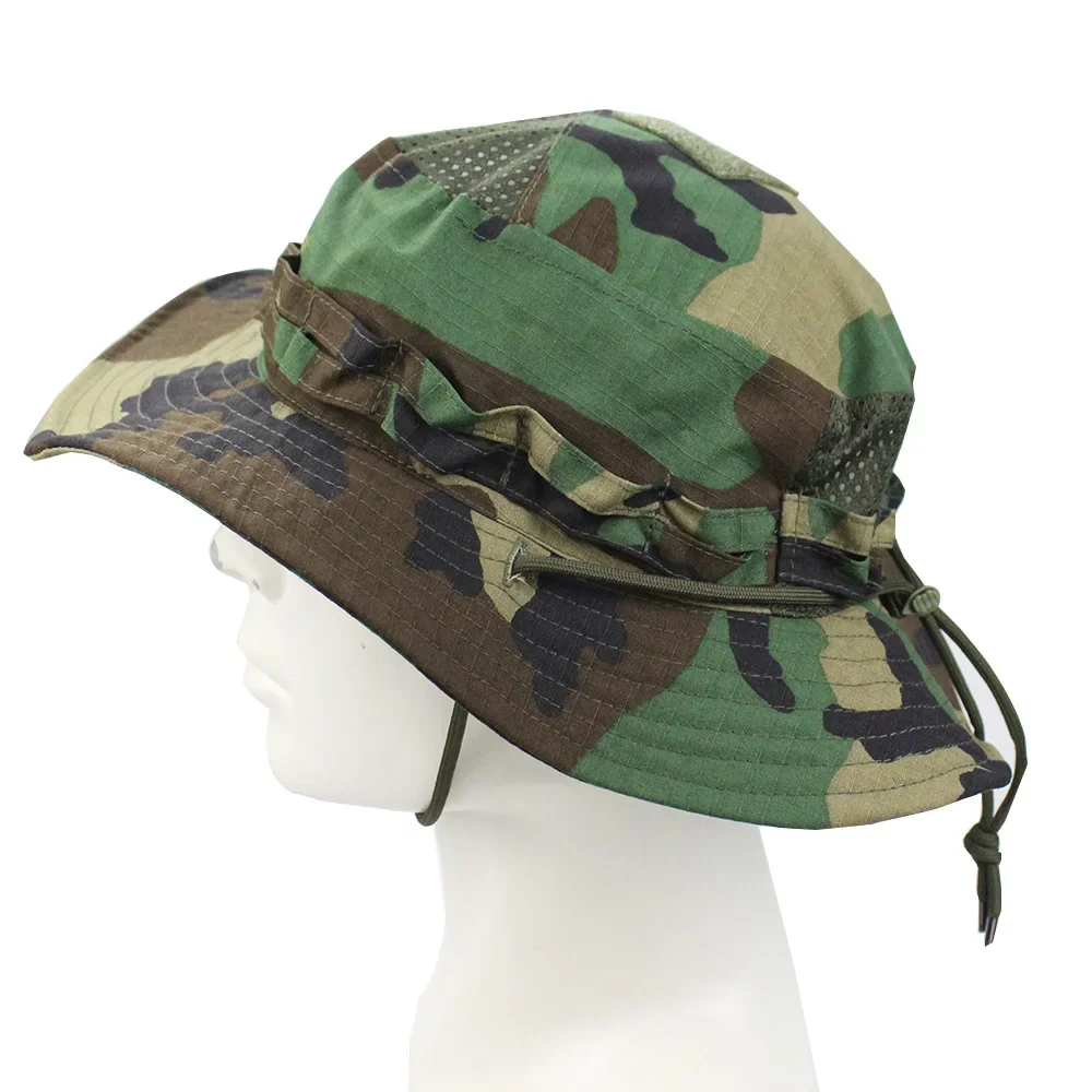 2.0 Tactical Boonie Hat Summer Mesh Camo Combat Cap Multicam Headwear Outdoor Sport Training Fishing Hiking Camping Hunting Hats