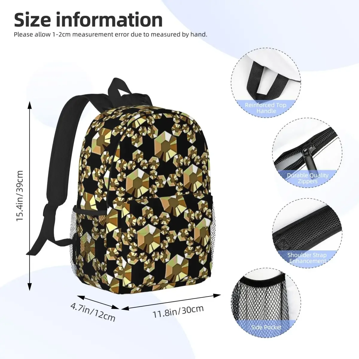 ประกายทอง Vintage Rhinestone คริสตัลลูกปัดกระเป๋าเป้สะพายหลังวัยรุ่น Bookbag นักเรียนโรงเรียนกระเป๋าเดินทาง Rucksack กระเป๋าสะพาย