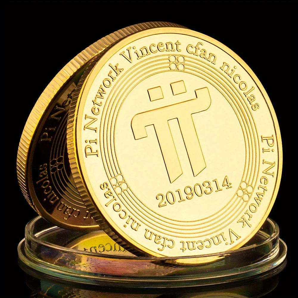 Golden Plated Pi Network Vincent Cfan Nicolas Crypto Coin Collectible Souvenir Gift Commemorative Coin