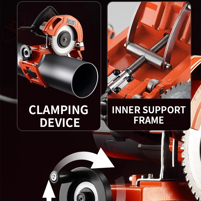 40-250MM Electric small portable PE cutting machine Galvanized steel pipe plastic pipe fire round pipe cutting machine