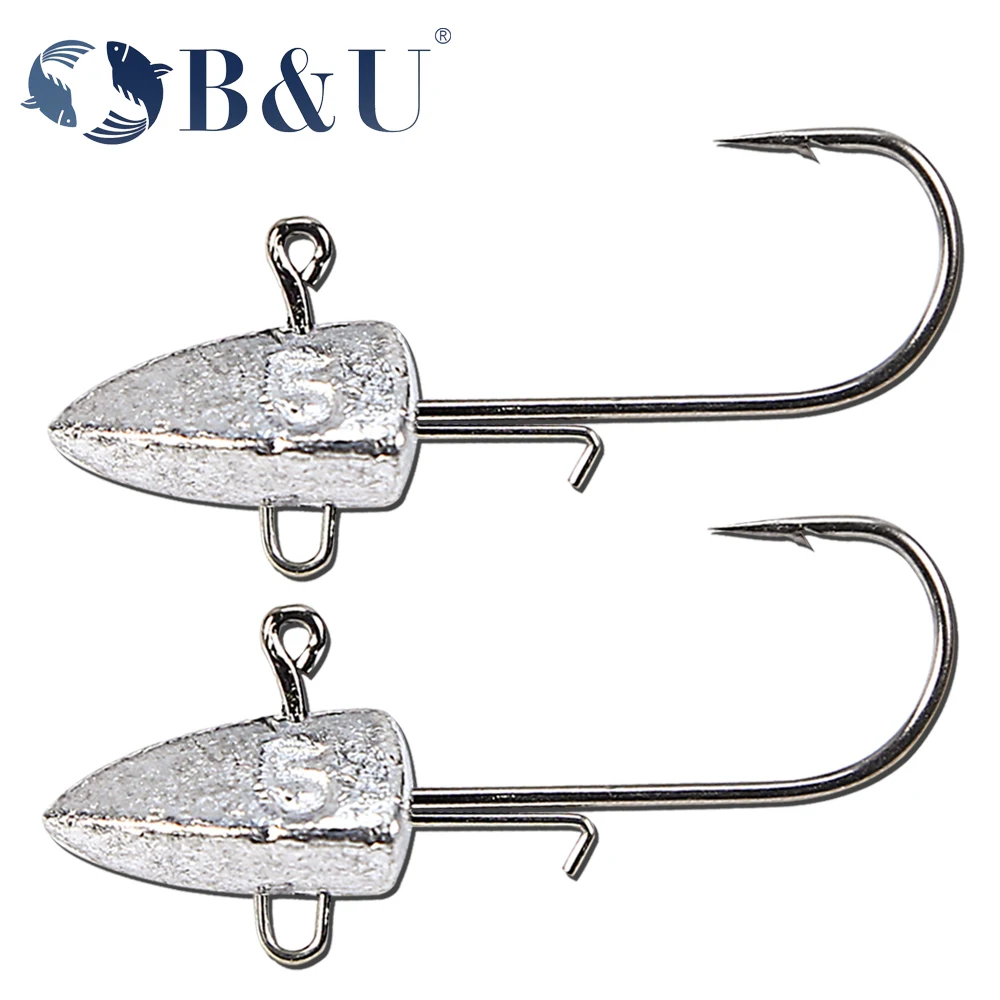 

B&U Jig head Dart Fishhooks 3.5g 5g 7g 10g 14g 21g 28g Worm Fishing Lure Hook Soft Lure Jig Head Artificial Bait Fishing Tackle