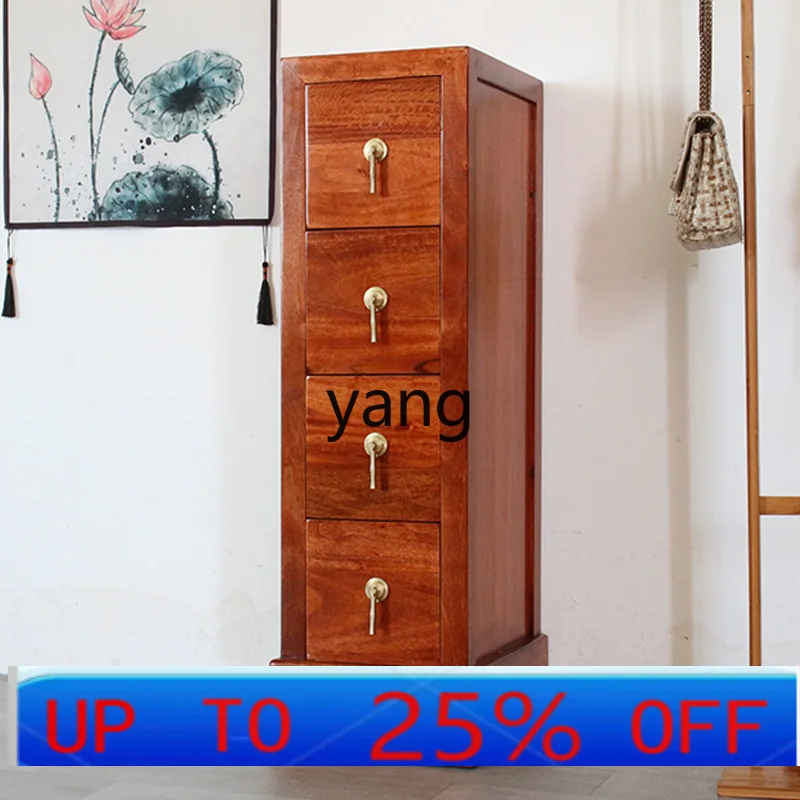 

LMM narrow cabinet, camphor wood furniture, solid wood vertical cabinet, drawer type storage against the wall