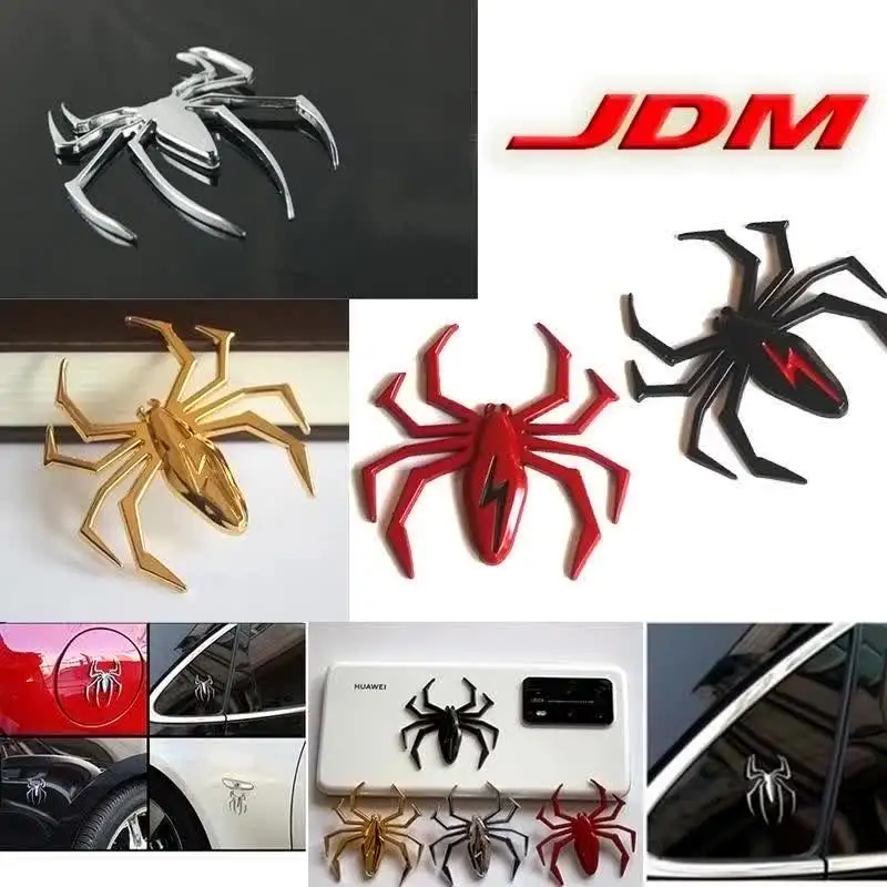 Car Styling Accessories Metal Sticker Chrome Spider Badge Emblem Motorcycle Decal