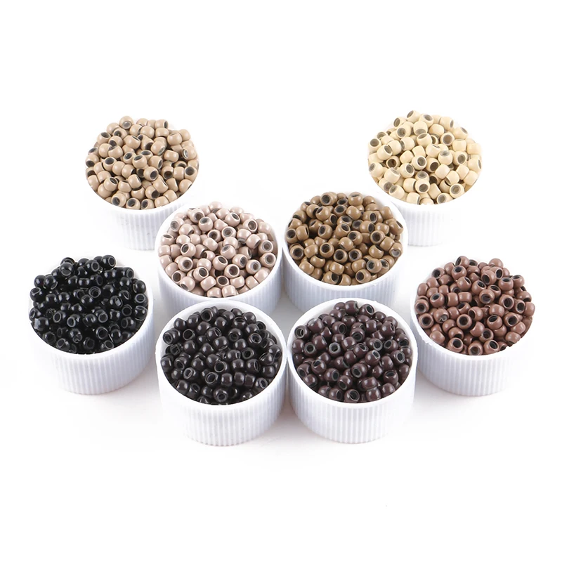 

1000 Pieces Silicone Nano Beads Rings, 2.9mm Copper Micro Rings for Nano Human Hair Extensions