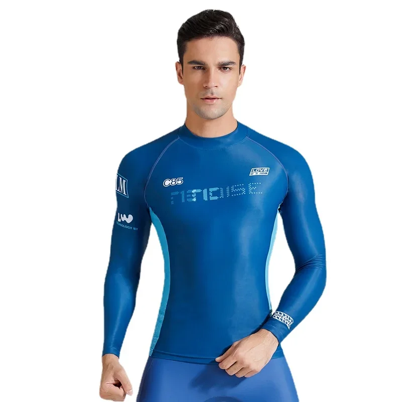 Surf Rashguard for Men, UPF50 UV Protection, Long Sleeve Swimwear, Swim Shirt, Snorkeling Sailing Diving Suit