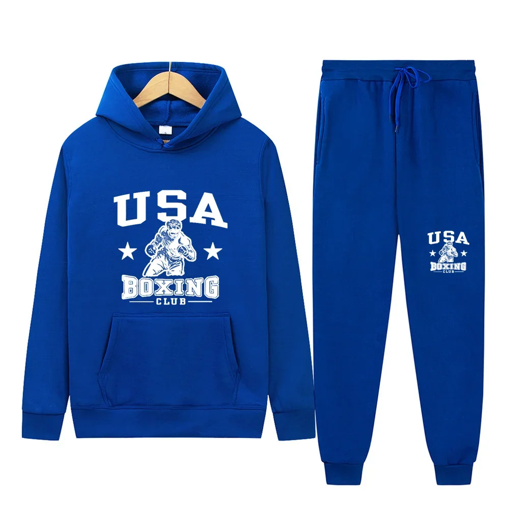 

2024 New Youth basketball sports suit long-sleeved training clothes spring hooded sweatshirt men's American sweatshirt suit