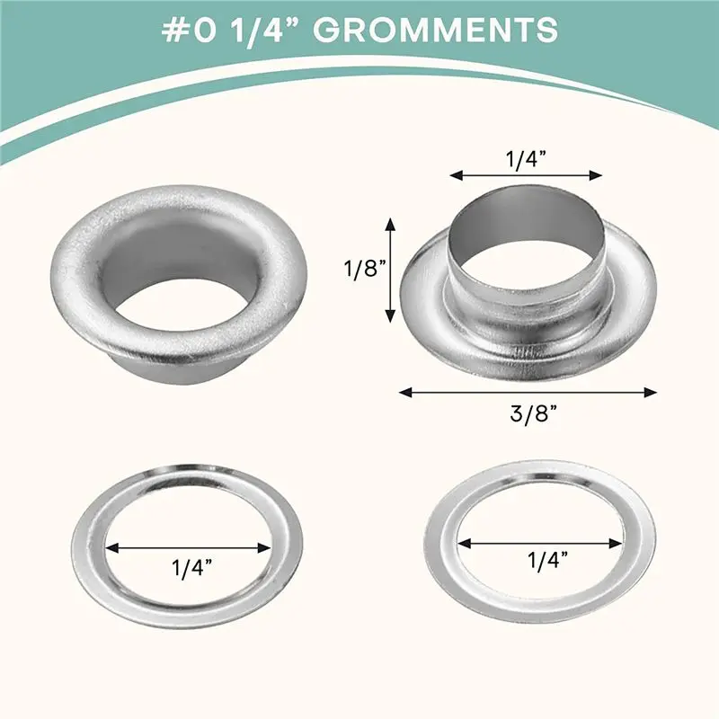 

*Набор инструментов для люверсов ABKM, набор люверсов и шайб, 500 шт., набор из 2 втулок, подходит для кожаных сумок, баннеров (серебристый, 1/4 дюйма)
