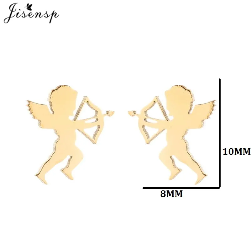Romantic Stainless Steel Cupid Heart Earrings Women Sweet Moon Star Ear Jewelry Couple Valentine's Day Earring Gifts Accessories