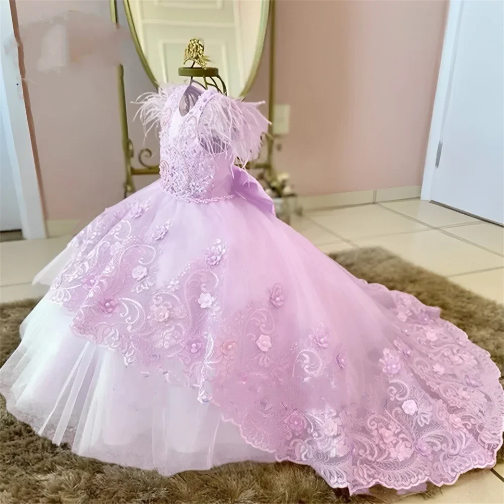 Flor personalizado menina vestido, sem mangas, primeira comunhão, laço, princesa, beleza, concurso, sonho, crianças bola, aniversário, casamento