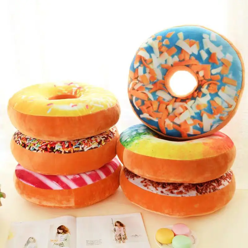 Cute simulation 3D chocolate donut pillow plush toy office nap waist pillow cushion for sleeping on the stomach