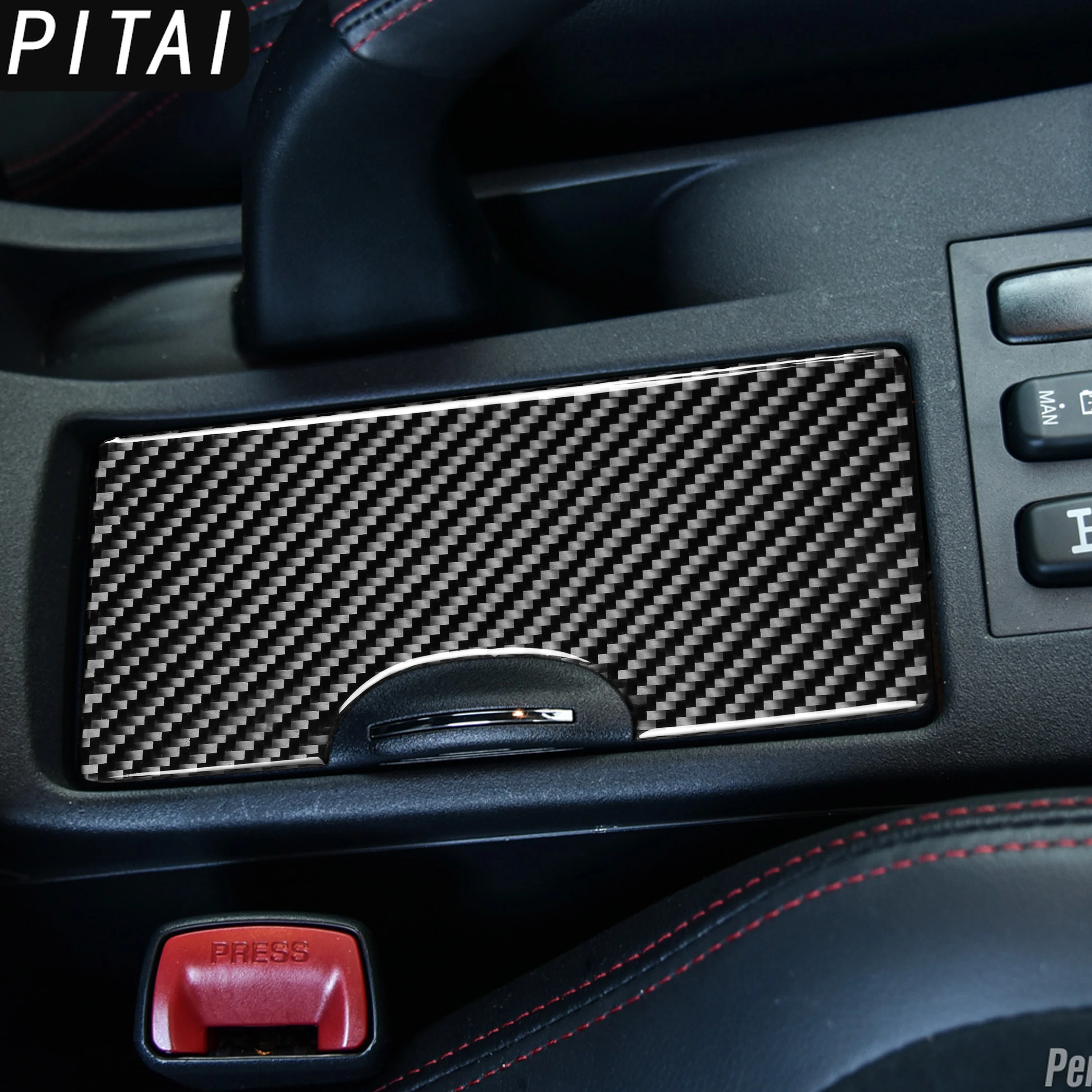 For Mitsubishi Lancer EVO IX X 2005-2015 Carbon Fiber Center Console Cup Holder Panel Trim Car Interior Accessories Sticker