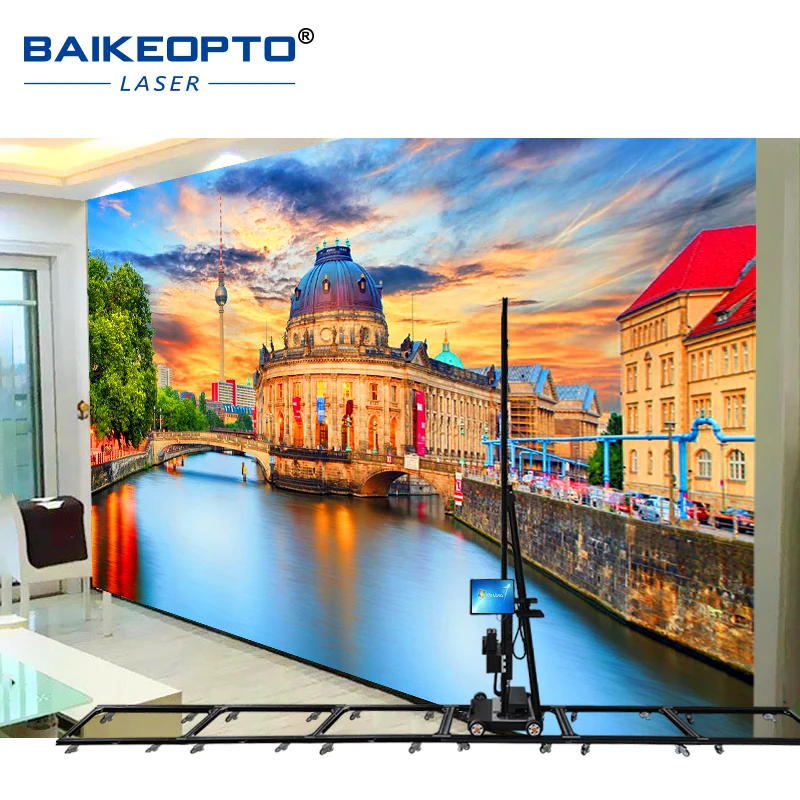 

BK-UP200P Plus UV Wall Printer - 3M Height 2880DPI CMYKW Ink Track/Wheeled Auto-Resume For Tiles/Glass/Metal