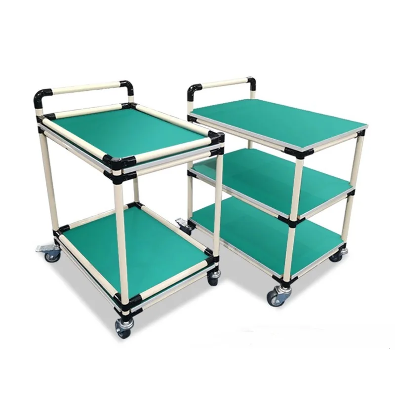 

Anti-static material turnover truck workshop lean tube mobile trolley tool with wheel transfer multi-layer trolley