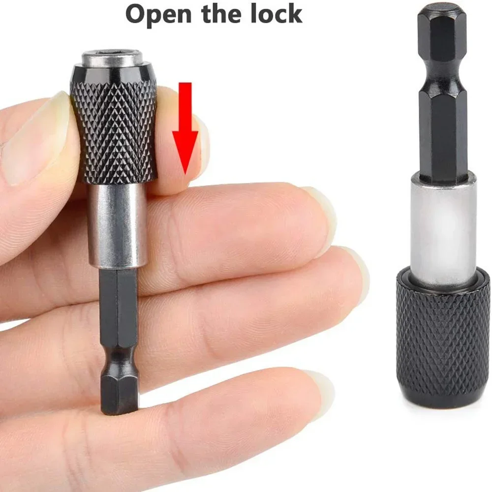 OIMG 1/4 Inch Hex Shank Quick Release Screwdriver Magnetic Bit Holder with Adjustable Collar Extension Bar 60mm 100mm 150mm