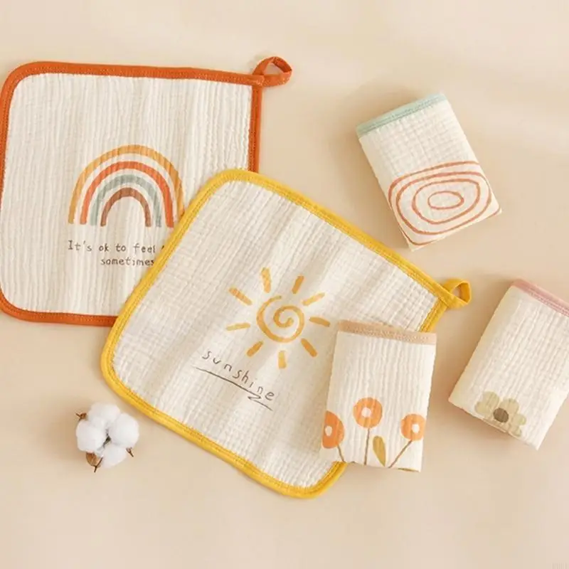 

K9FF Kids Small Towel Comfortable & Breathable Child Crepe Towel 4 Layer Washcloth