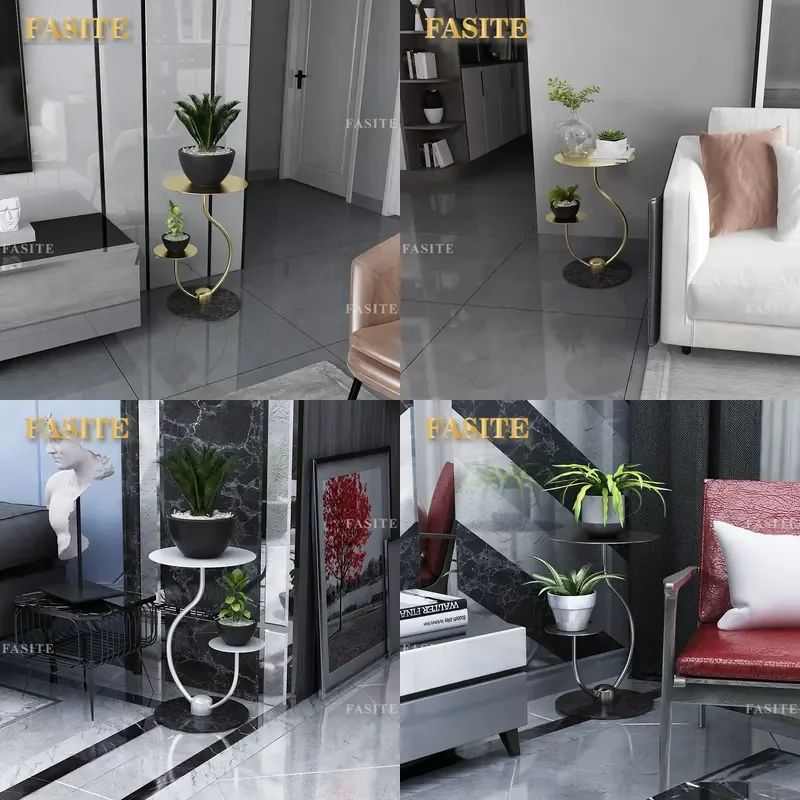 Nordic Light Luxury Marble Flower Rack Floor Standing Multi Layer Plant Stand for Living Room Indoor Greenery Display Sturdy