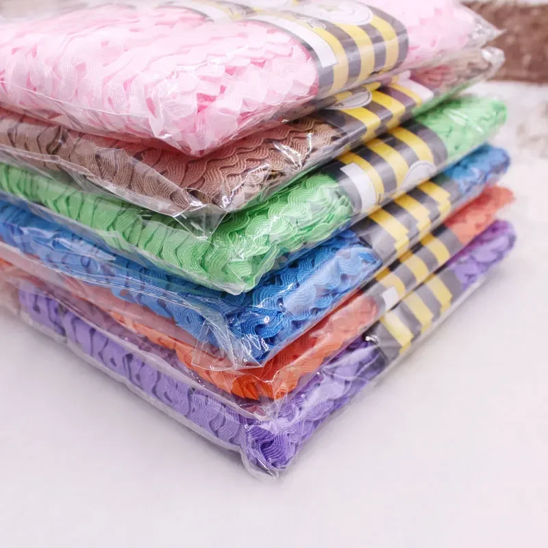 15Yards 5mm Sewing Ribbons Colorful Wave Bending Fringe Trim Ribbons for DIY Clothes Gift Wrapping Home Wedding Party Decor