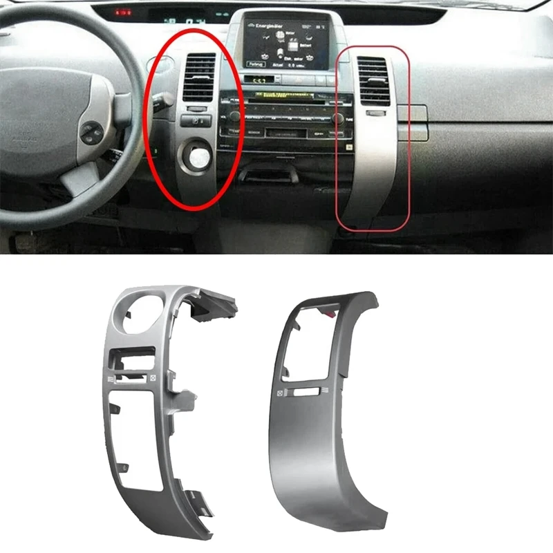 

4Pcs Car Center Dashboard Air Vents Trim Frame Set For Toyota Prius 2004-2009 Air Conditioner Outlet Panel Cover Chrome