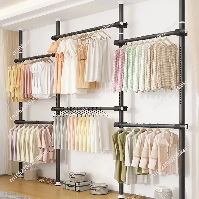 

For home bedroom telescopic clothes rail dormitory cloakroom punch-free clothes drying rail