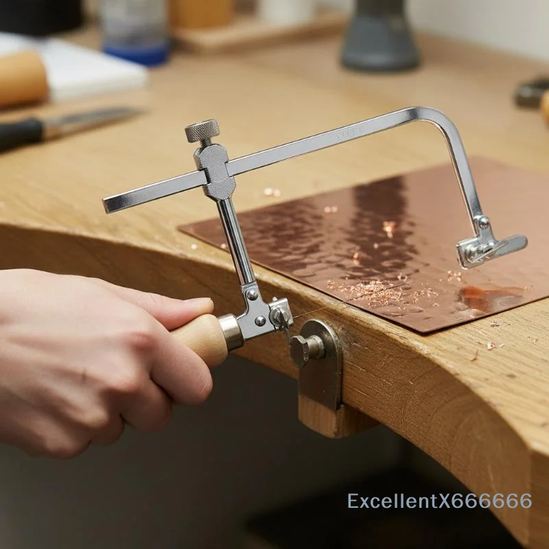 Mini Coping Saw With Wooden Handle Extra Cutting Blades Adjustable Metal Frame DIY Craft Cutting Hand Tools