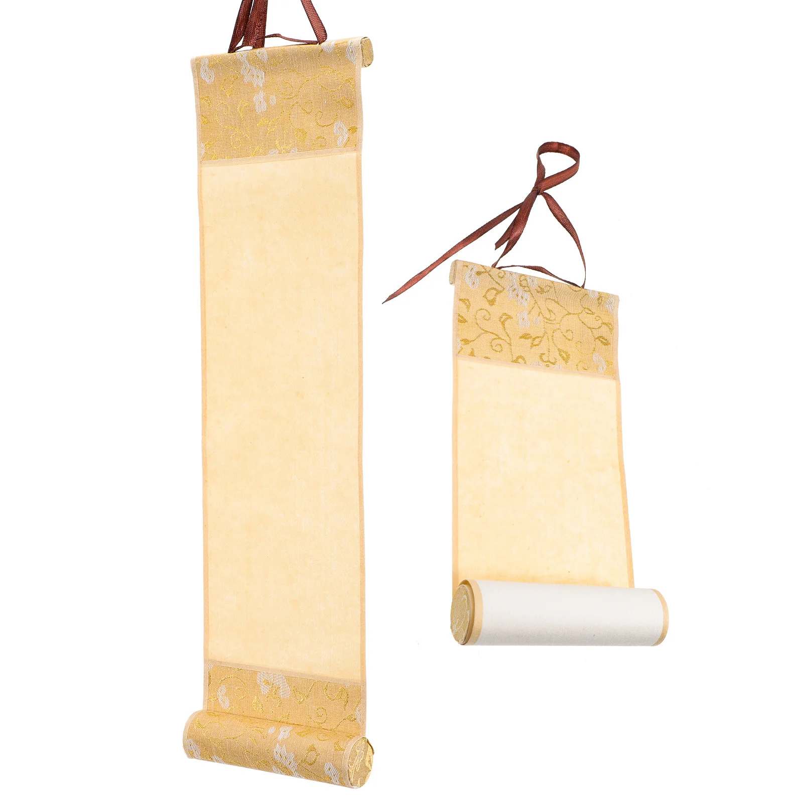 

2Pcs Blank Scroll Chinese Calligraphy Paper Xuan Paper Durable Wear-Resistant Scroll for Painting Calligraphy Writing Home