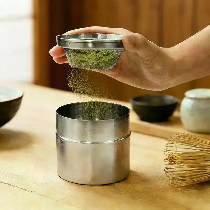 Portable Mini Matcha Powder Can Thick Tinplate Tea Sealed Jar Spice Storage Box Container Box Kitchen Gadgets Household